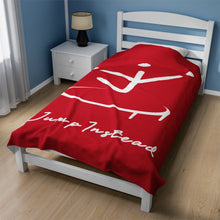 Load image into Gallery viewer, I Jump Instead Plush Blanket - Crimson Red w/ White Logo
