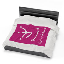 Load image into Gallery viewer, I Jump Instead Plush Blanket - Magenta w/ White Logo
