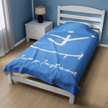 Load image into Gallery viewer, I Jump Instead Plush Blanket - Baby Blue w/ White Logo
