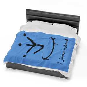 I Jump Instead Plush Blanket - Baby Blue w/ Black Logo