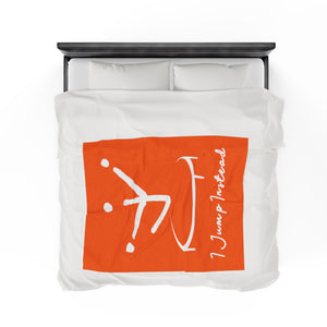 I Jump Instead Plush Blanket - Juicy Orange w/ White Logo