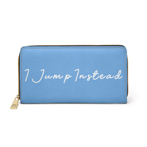 I Jump Instead Trophy Wallet - Baby Blue w/ White Logo