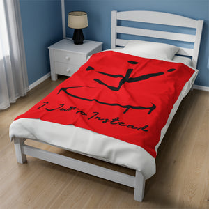 I Jump Instead Plush Blanket - Showstopper Red w/ Black Logo