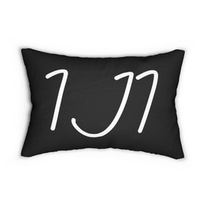 I Jump Instead Lumbar Pillow - Black w/ White Logo