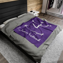 Load image into Gallery viewer, I Jump Instead Plush Blanket - Lavish Purple w/ White Logo
