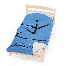 Load image into Gallery viewer, I Jump Instead Plush Blanket - Baby Blue w/ Black Logo
