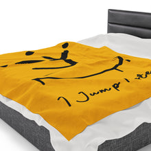 Load image into Gallery viewer, I Jump Instead Plush Blanket - Zesty Lemon w/ Black Logo
