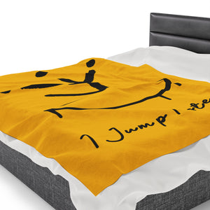 I Jump Instead Plush Blanket - Zesty Lemon w/ Black Logo