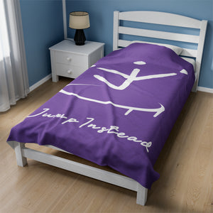 I Jump Instead Plush Blanket - Lavish Purple w/ White Logo