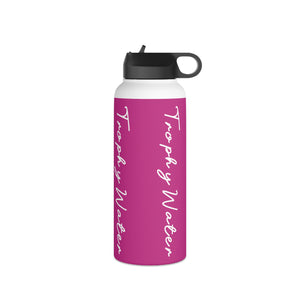 I Jump Instead Stainless Steel Water Bottle - Magenta w/ White Logo