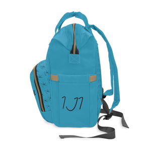 I Jump Instead Trophy Backpack - Aquatic Blue w/ Black Logo