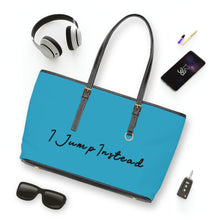 Load image into Gallery viewer, Faux Leather Shoulder Bag - Aquatic Blue w/ Black Logo
