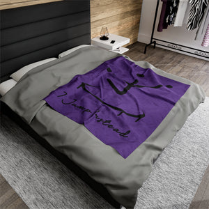 I Jump Instead Plush Blanket - Lavish Purple w/ Black Logo