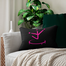 Load image into Gallery viewer, I Jump Instead Lumbar Pillow - Black w/ Pink Logo
