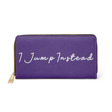 Load image into Gallery viewer, I Jump Instead Trophy Wallet - Polished Purple w/ White Logo
