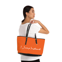 Load image into Gallery viewer, Faux Leather Shoulder Bag - Juicy Orange w/ White Logo
