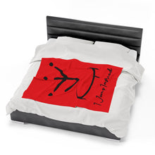 Load image into Gallery viewer, I Jump Instead Plush Blanket - Showstopper Red w/ Black Logo
