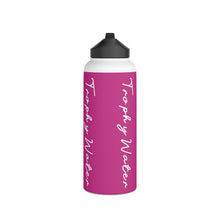 Load image into Gallery viewer, I Jump Instead Stainless Steel Water Bottle - Magenta w/ White Logo
