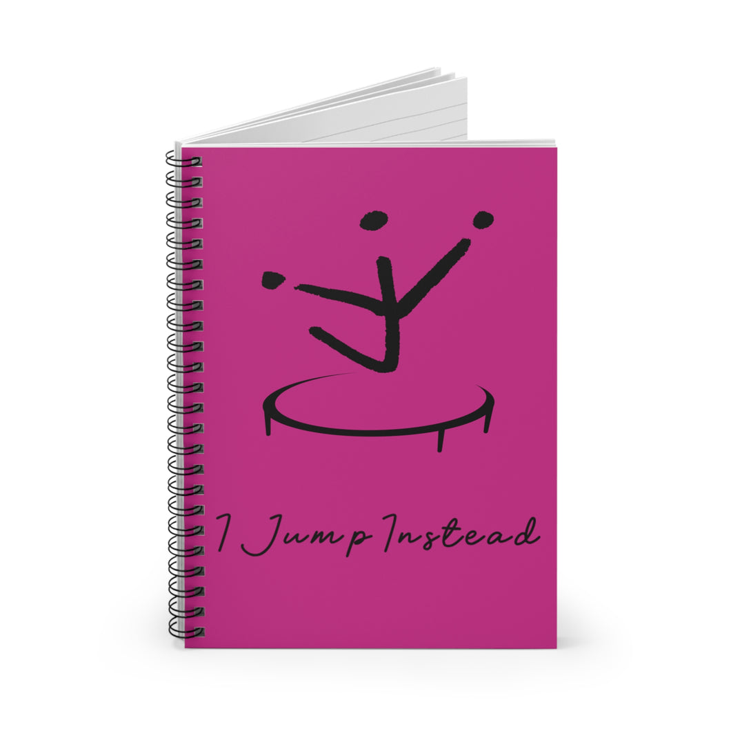 I Jump Instead Spiral Notebook - Magenta w/ Black Logo