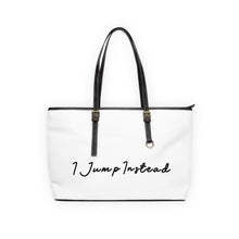 Load image into Gallery viewer, Faux Leather Shoulder Bag - Crispy White w/ Black Logo
