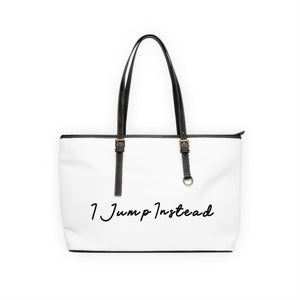 Faux Leather Shoulder Bag - Crispy White w/ Black Logo