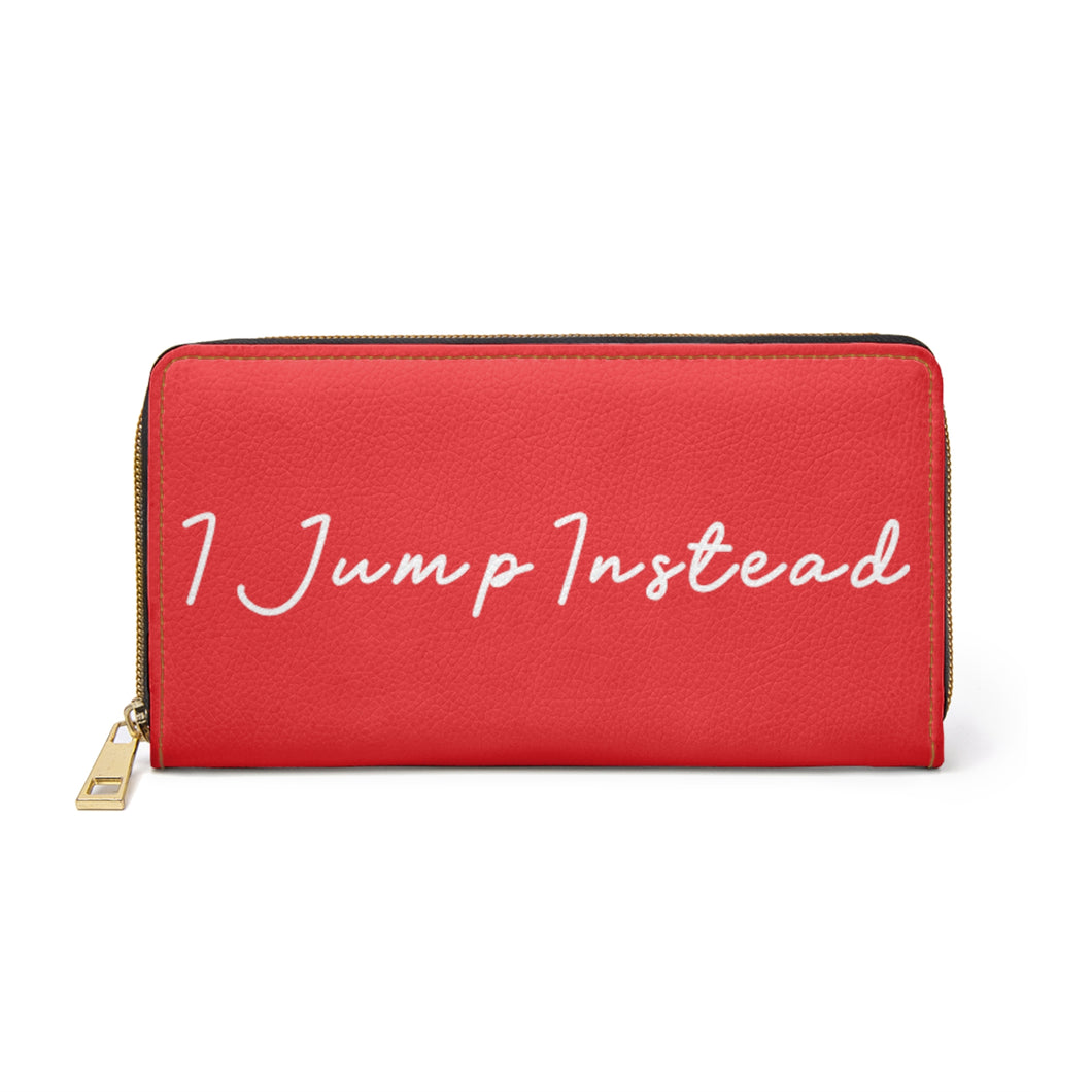 I Jump Instead Trophy Wallet - Showstopper Red w/ White Logo