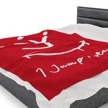 Load image into Gallery viewer, I Jump Instead Plush Blanket - Crimson Red w/ White Logo
