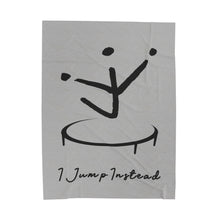 Load image into Gallery viewer, I Jump Instead Plush Blanket - Airy Grey w/ Black Logo
