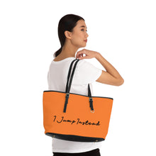 Load image into Gallery viewer, Faux Leather Shoulder Bag - Tangerine Orange w/ Black Logo
