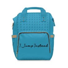 Load image into Gallery viewer, I Jump Instead Trophy Backpack - Aquatic Blue w/ Black Logo
