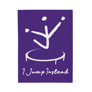 I Jump Instead Plush Blanket - Polished Purple w/ White Logo