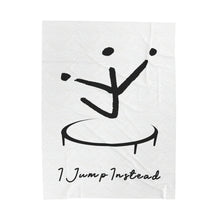 Load image into Gallery viewer, I Jump Instead Plush Blanket - Crispy White w/ Black Logo
