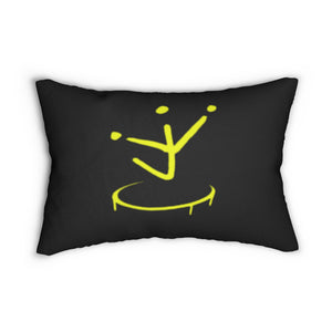 I Jump Instead Lumbar Pillow - Black w/ Yellow Logo