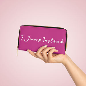 I Jump Instead Trophy Wallet - Magenta w/ White Logo