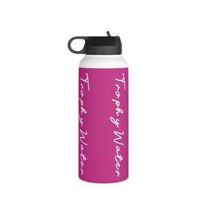 I Jump Instead Stainless Steel Water Bottle - Magenta w/ White Logo