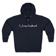 Load image into Gallery viewer, Jump Instead Unisex Full Zip Hoodie - Navy
