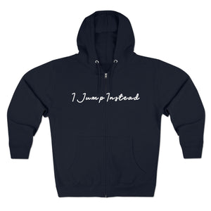 Jump Instead Unisex Full Zip Hoodie - Navy