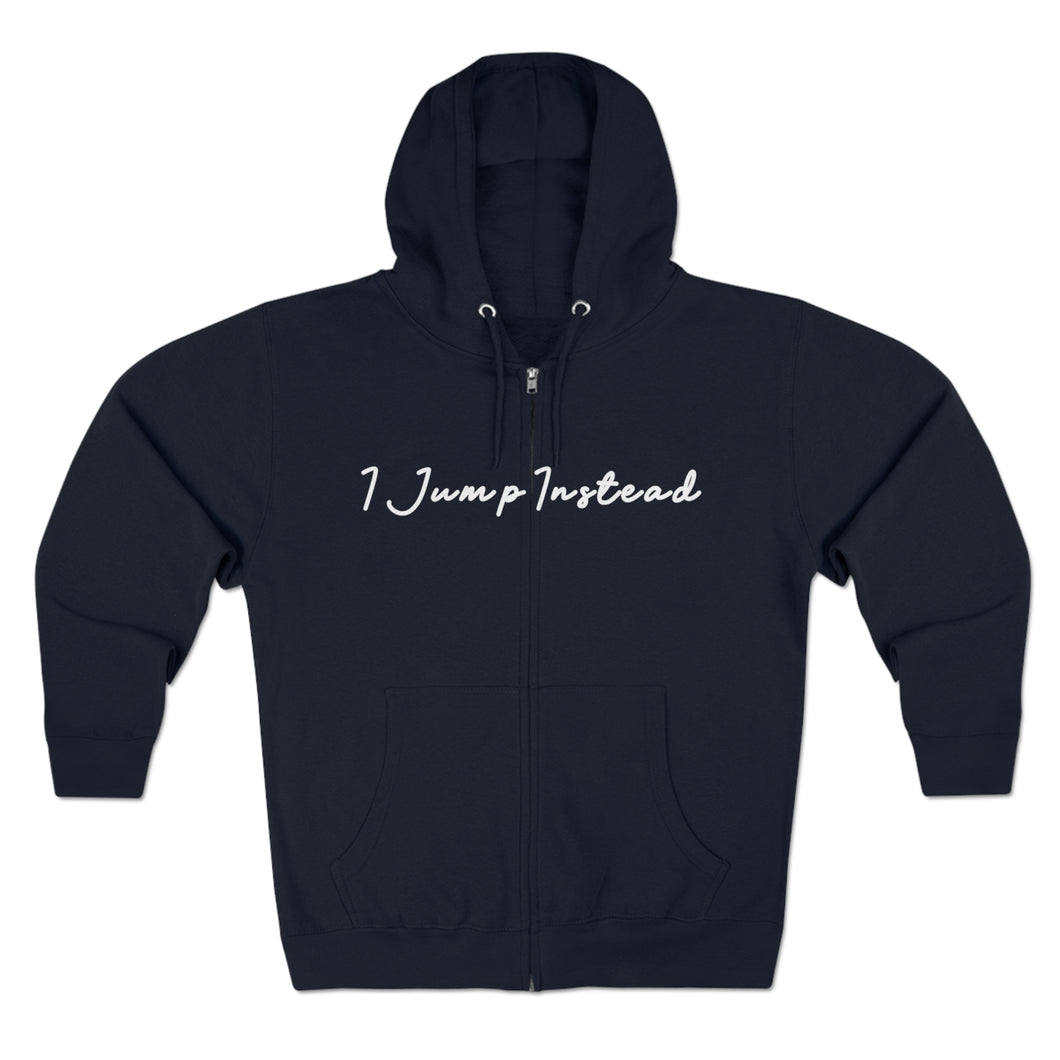 Jump Instead Unisex Full Zip Hoodie - Navy