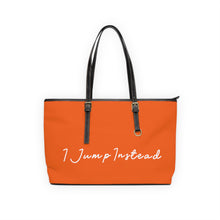 Load image into Gallery viewer, Faux Leather Shoulder Bag - Juicy Orange w/ White Logo
