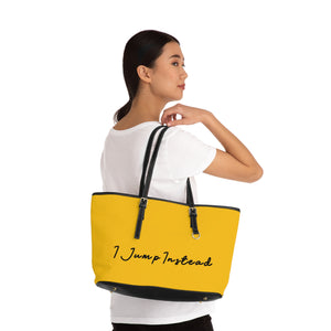 Faux Leather Shoulder Bag - Zesty Lemon w/ Black Logo