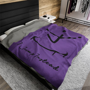 I Jump Instead Plush Blanket - Lavish Purple w/ Black Logo