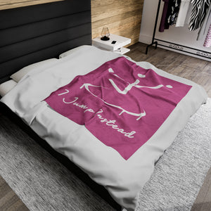 I Jump Instead Plush Blanket - Plush Pink w/ White Logo