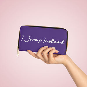 I Jump Instead Trophy Wallet - Polished Purple w/ White Logo