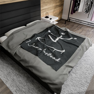 I Jump Instead Plush Blanket - Stormy Grey w/ White Logo