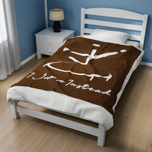 Load image into Gallery viewer, I Jump Instead Plush Blanket - Cocoa Brown w/ White Logo
