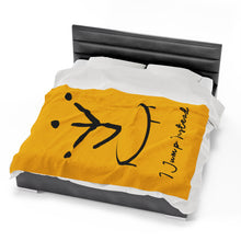 Load image into Gallery viewer, I Jump Instead Plush Blanket - Zesty Lemon w/ Black Logo
