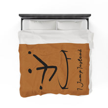 Load image into Gallery viewer, I Jump Instead Plush Blanket - Toffee w/ Black Logo
