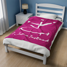 Load image into Gallery viewer, I Jump Instead Plush Blanket - Magenta w/ White Logo
