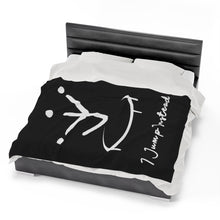 Load image into Gallery viewer, I Jump Instead Plush Blanket - Modern Black w/ White Logo
