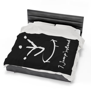 I Jump Instead Plush Blanket - Modern Black w/ White Logo